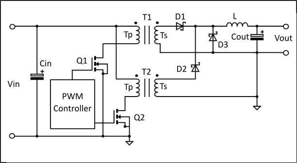 Forward Converter in parallel combination Circuit Diagram